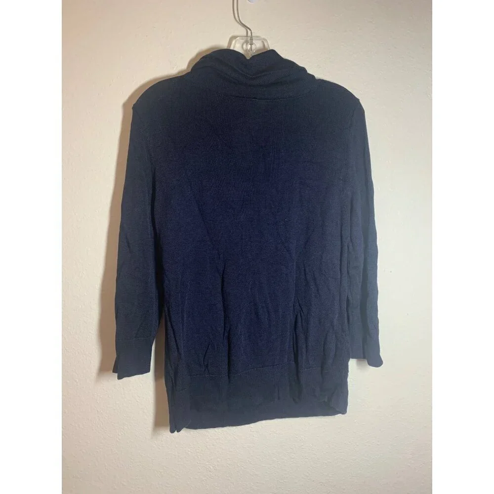 Chaps Cowl Neck Knit Sweater Women's Size XL Blue Business Casual Winter Cozy